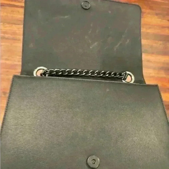 ALDO Black Greenwald Crossbody Quilted Bag Purse With Chain Strap Flap Closure - Picture 3 of 4